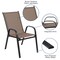Flash Furniture 7PC Patio Set-55" Glass Table, 6 Brown Chairs TLH-089REC-303CBN6-GG - alternate 4